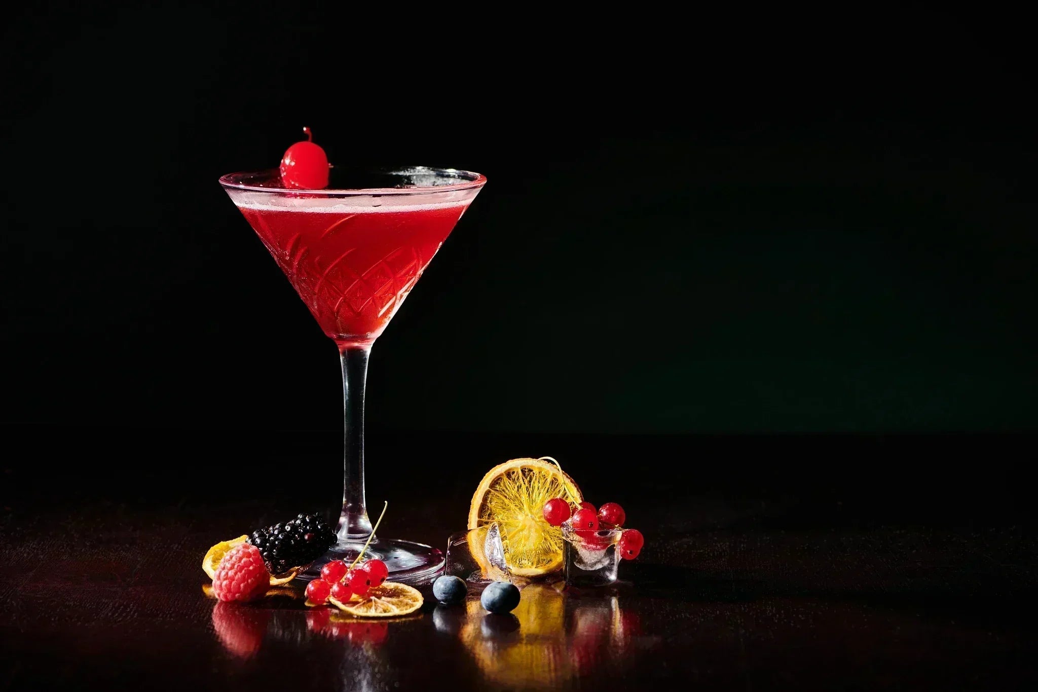 cosmopolitan sitting on a bar counter