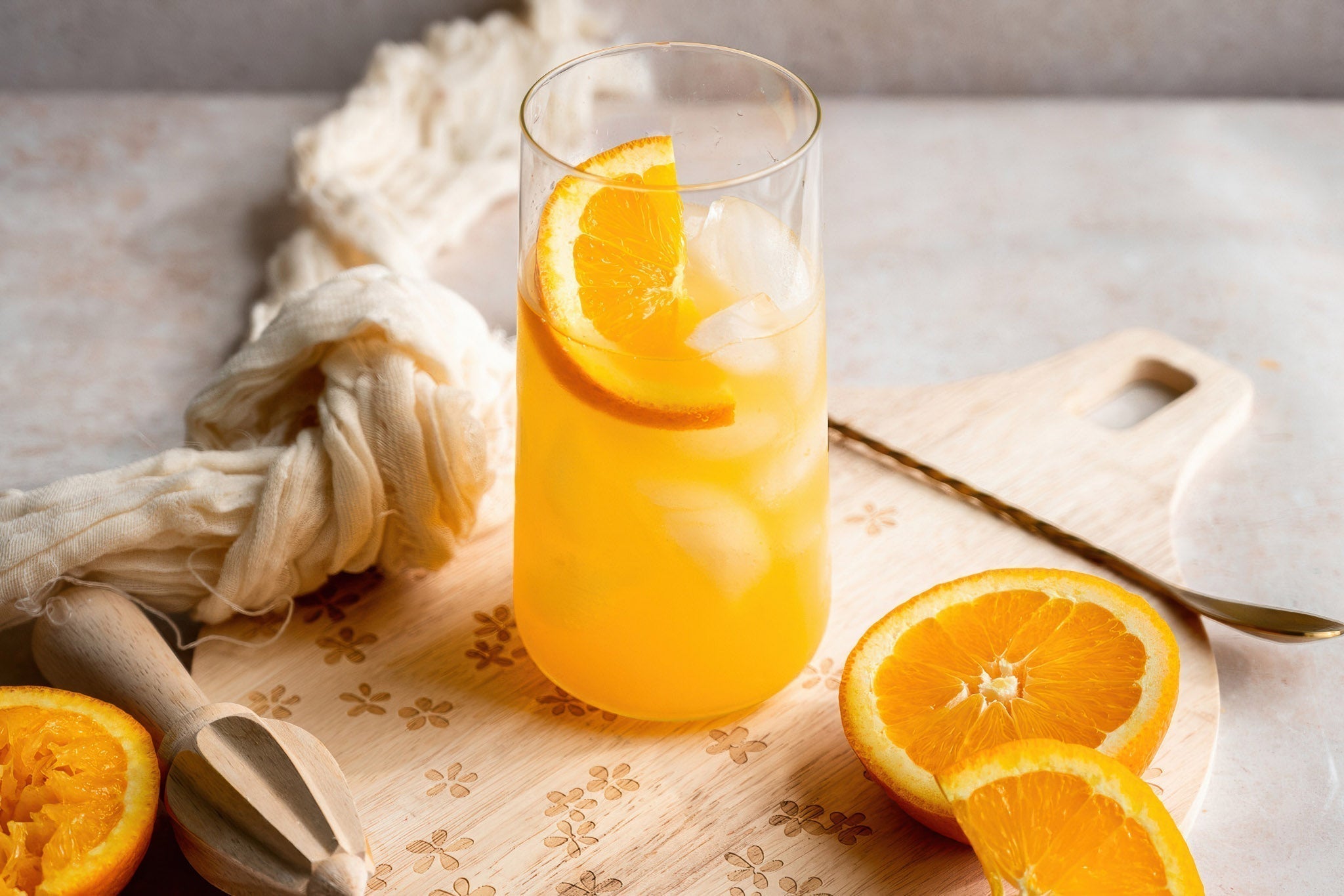 Fuzzy Navel cocktail - Proof & Grain