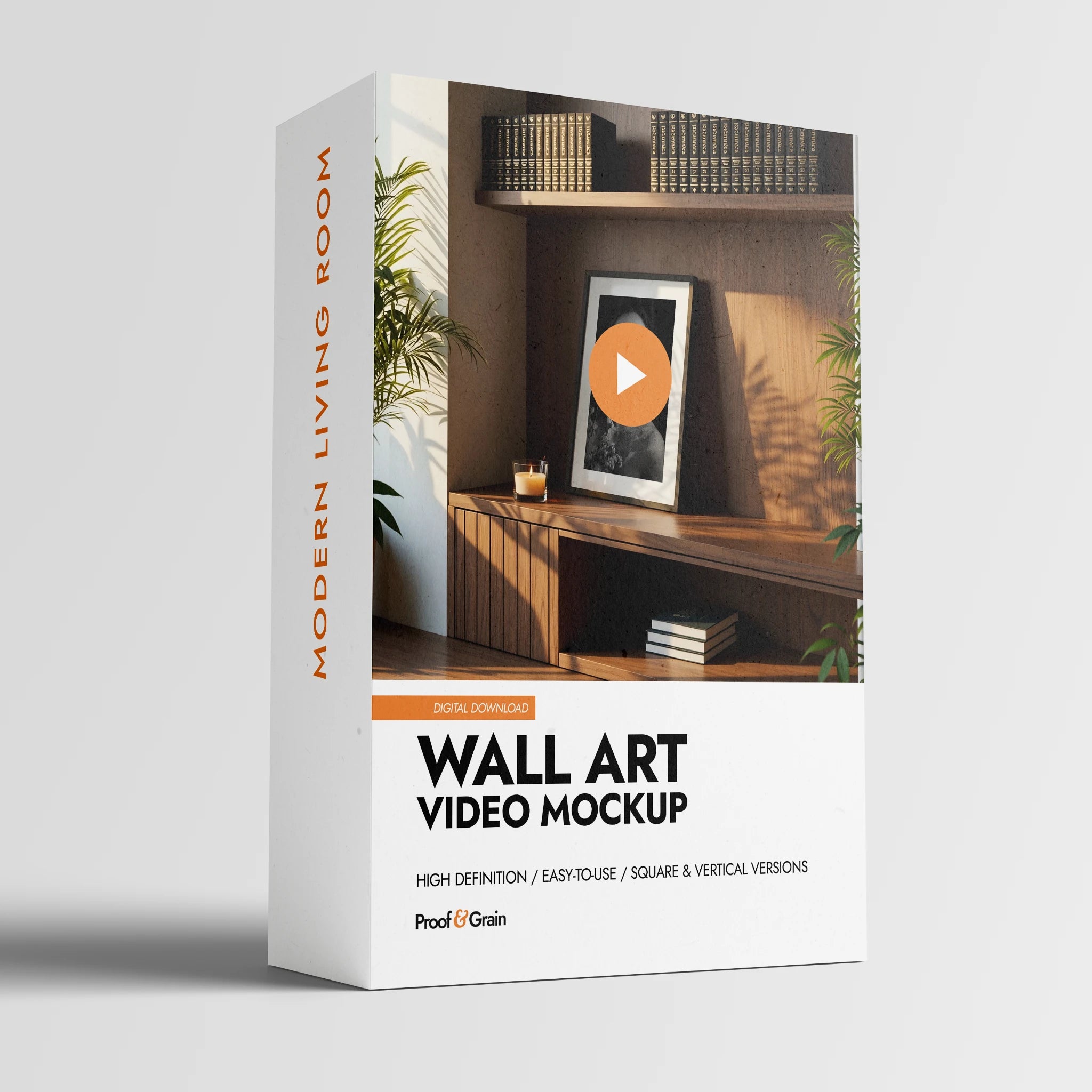 Wall Art Video Mockup: Modern Living Room Interior