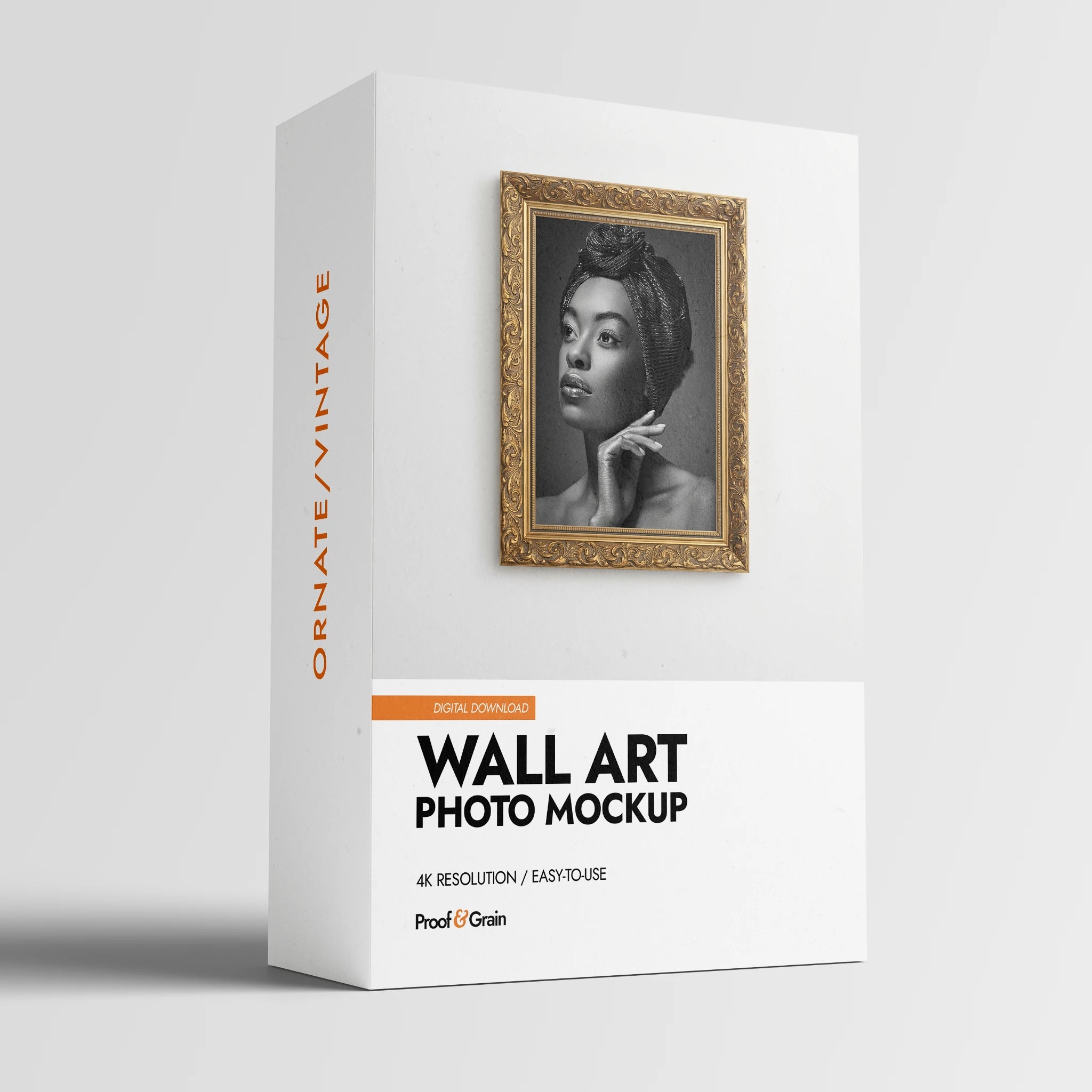 Ornate Vertical Gold Frame Mockup For Wall Art