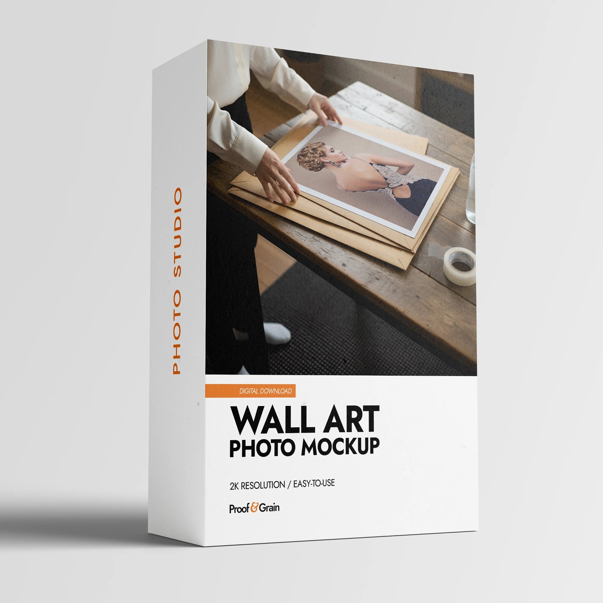 Vertical Poster Mockup With Hands Packing Fine Art Prints