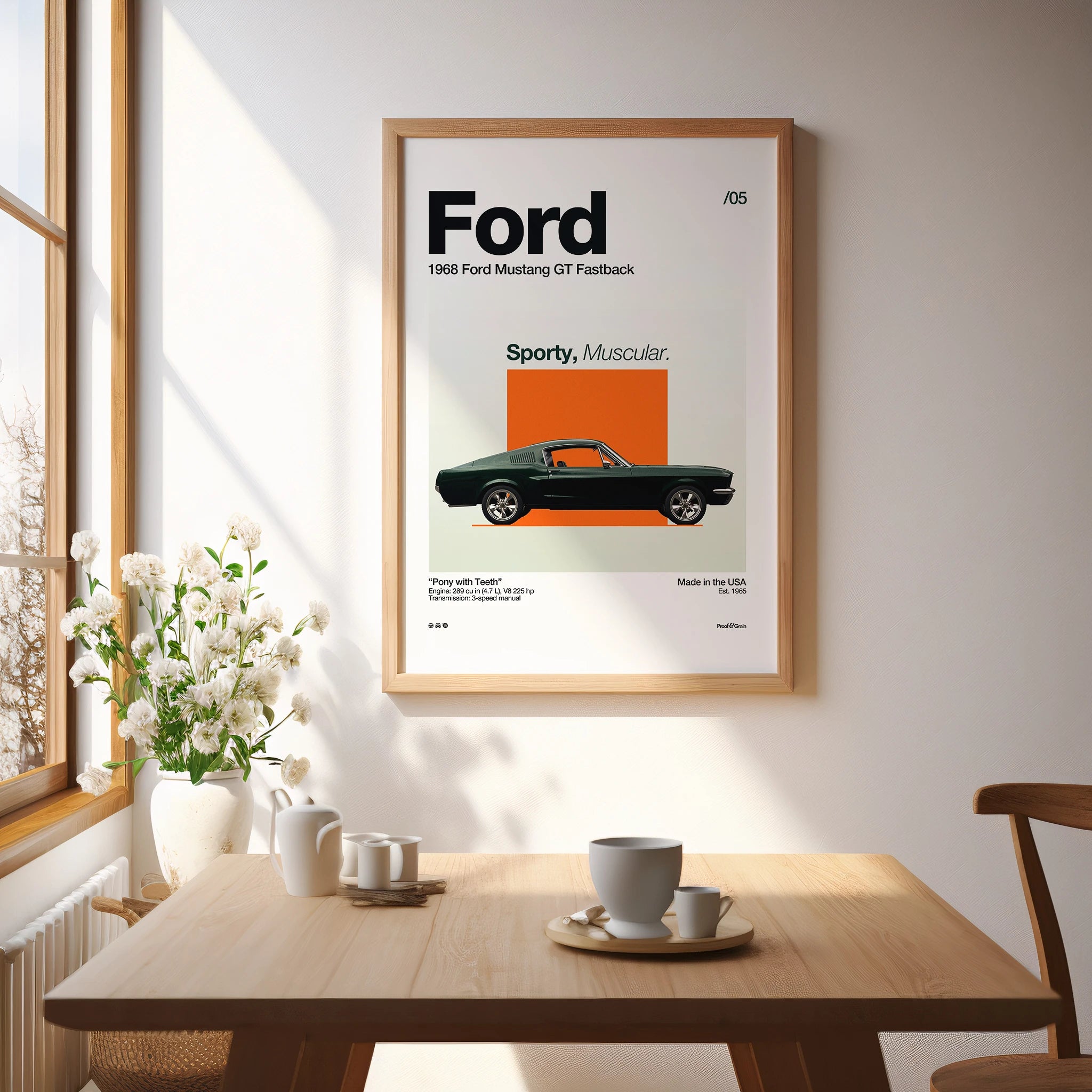 1968 Ford Mustang GT Fastback Poster