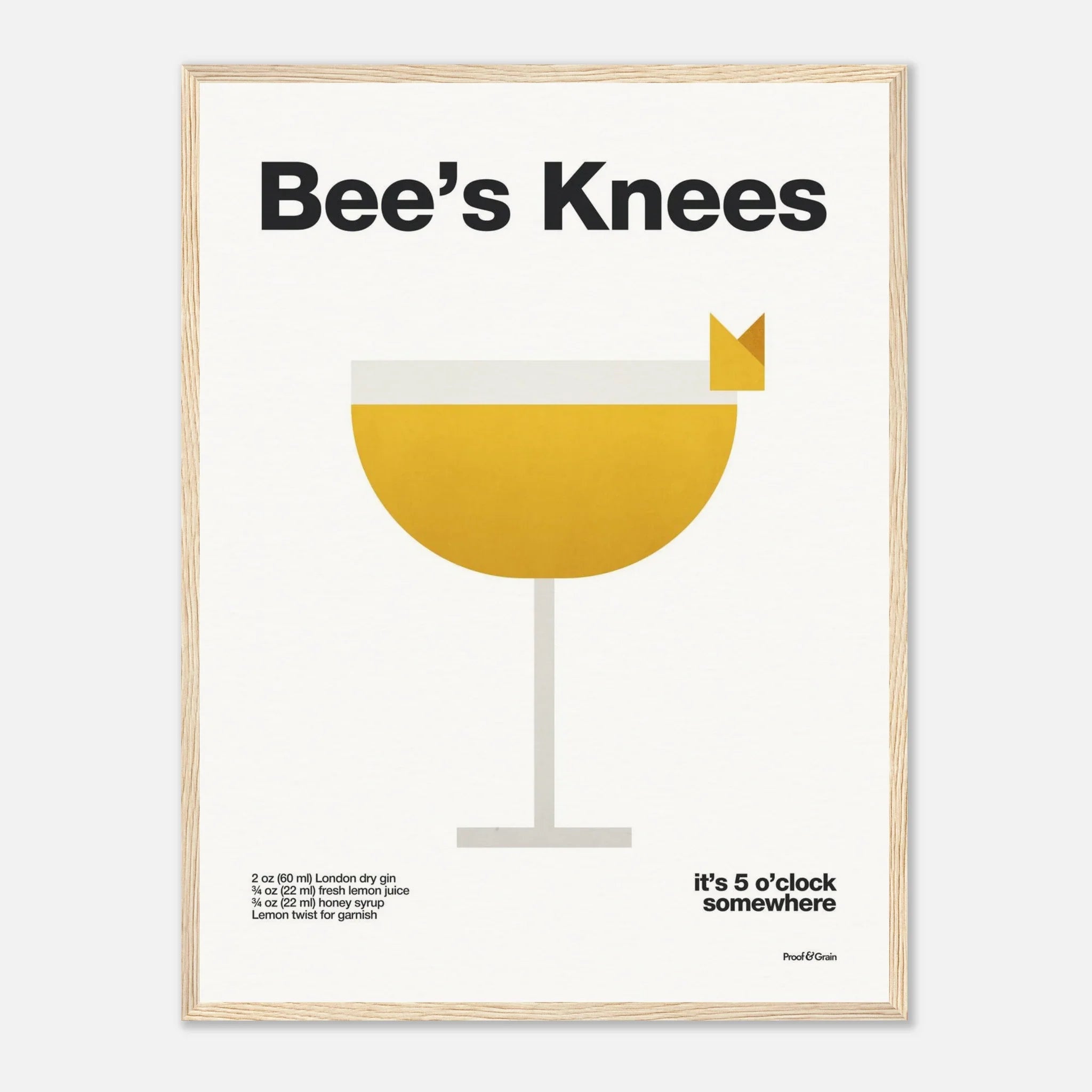 Bee's Knees Recipe Poster