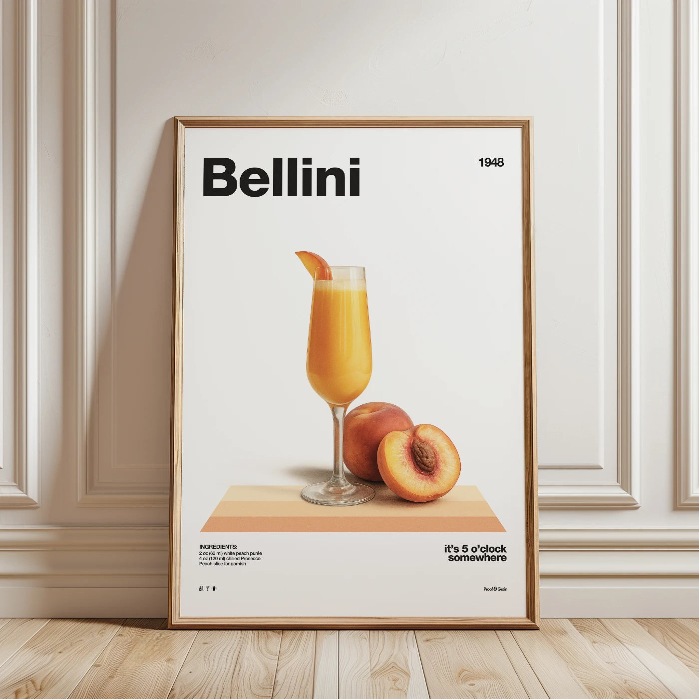 Bellini Recipe Poster