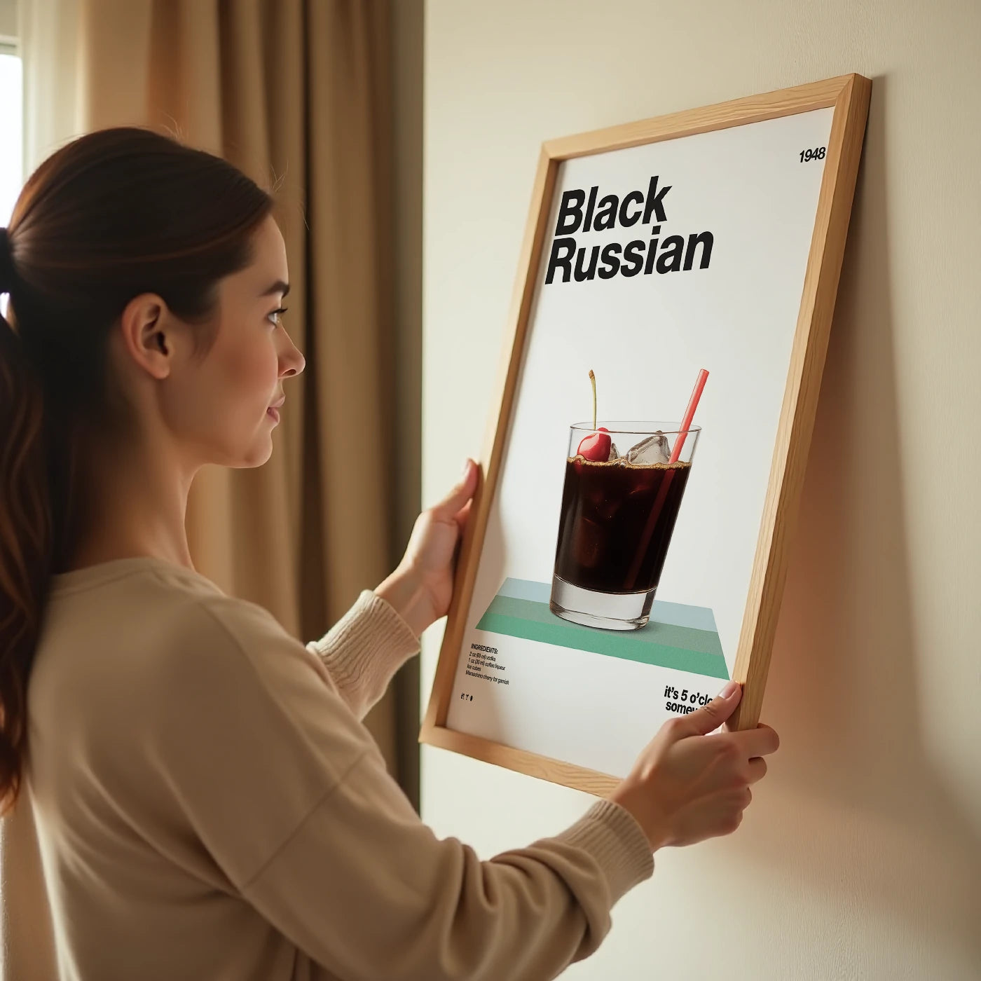 Black Russian Recipe Poster