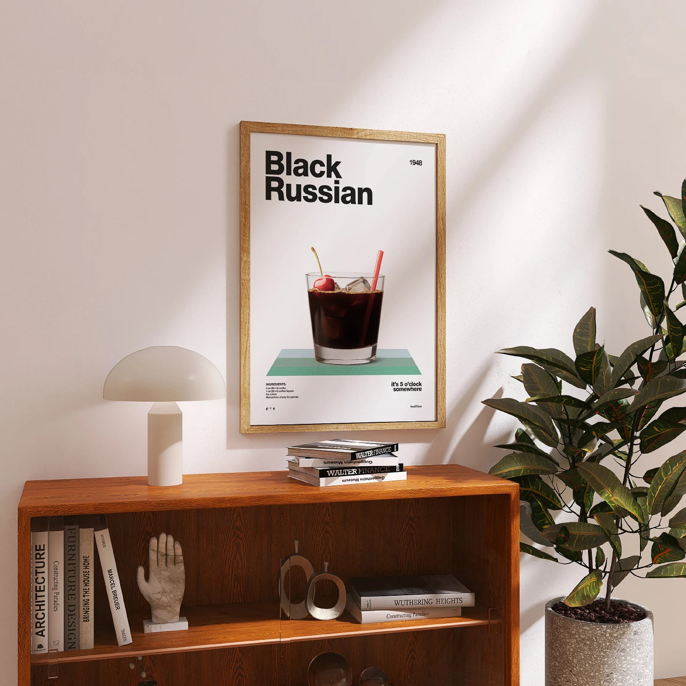 Black Russian Recipe Poster