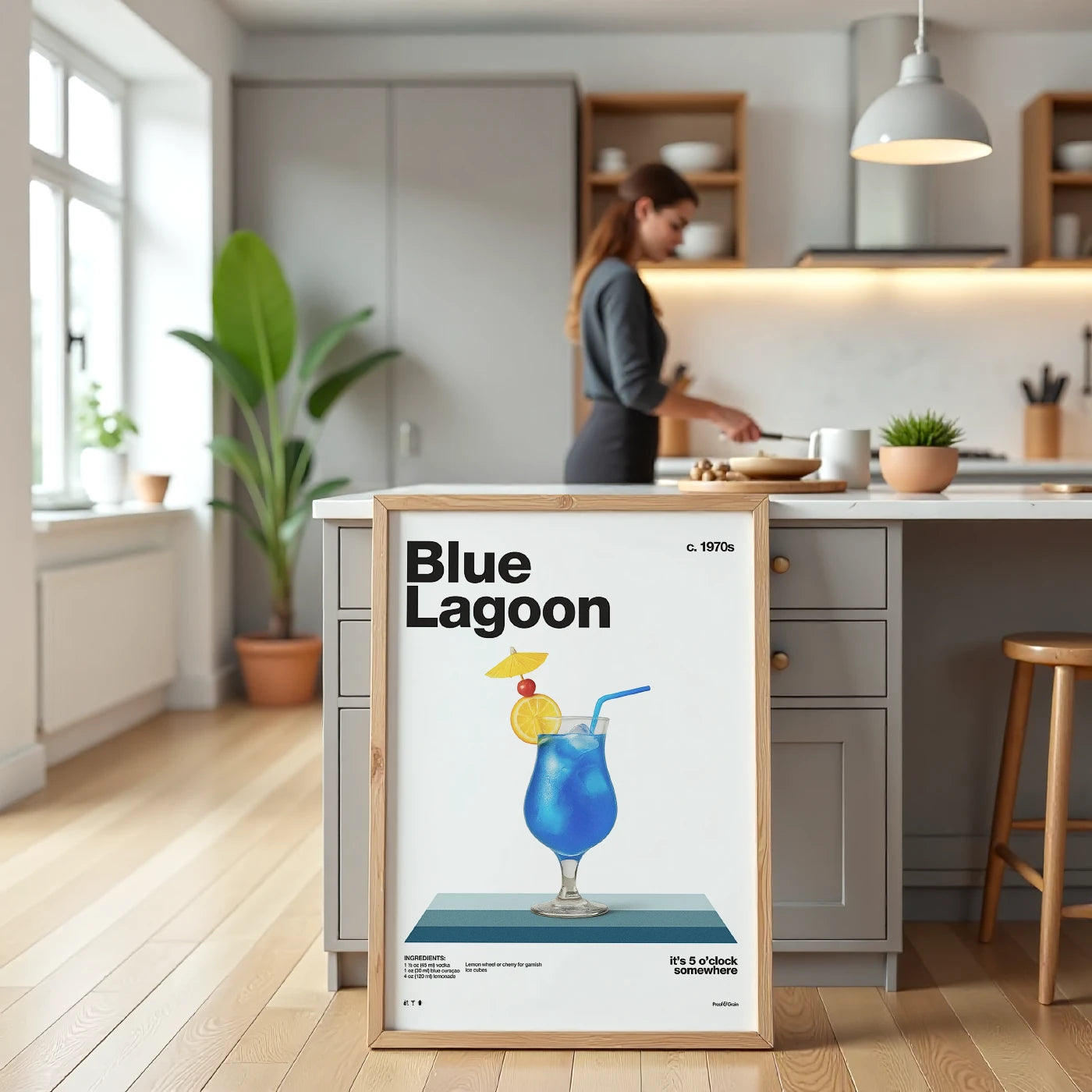 Blue Lagoon Recipe Poster