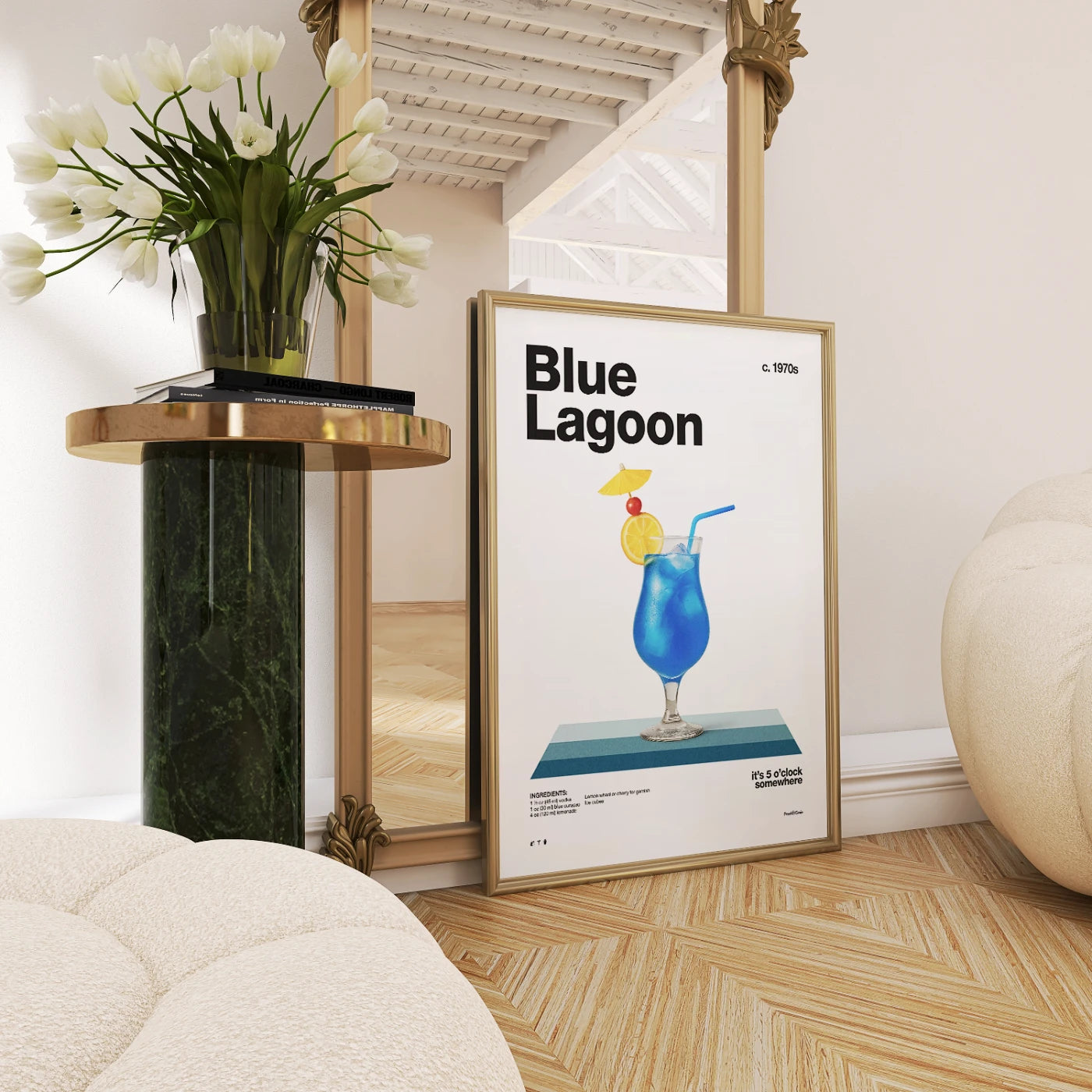 Blue Lagoon Recipe Poster