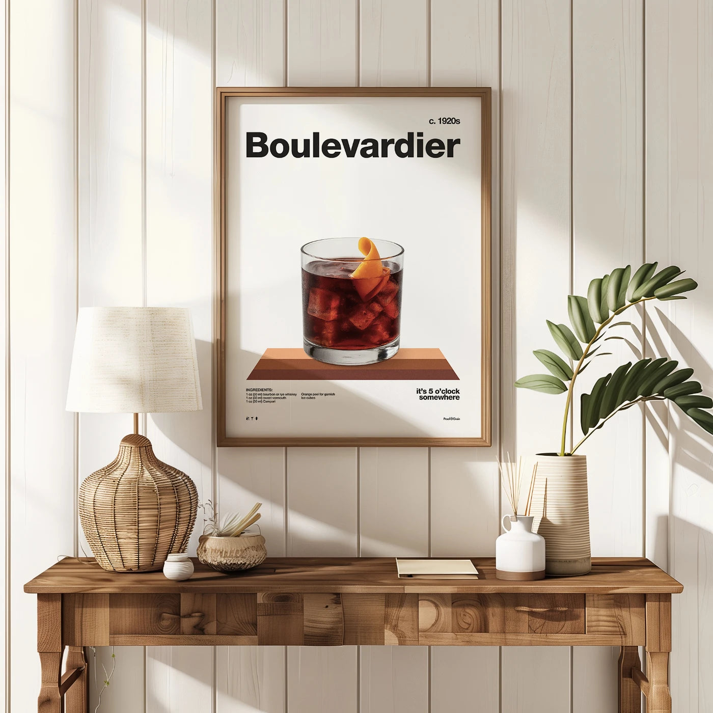Boulevardier Recipe Poster