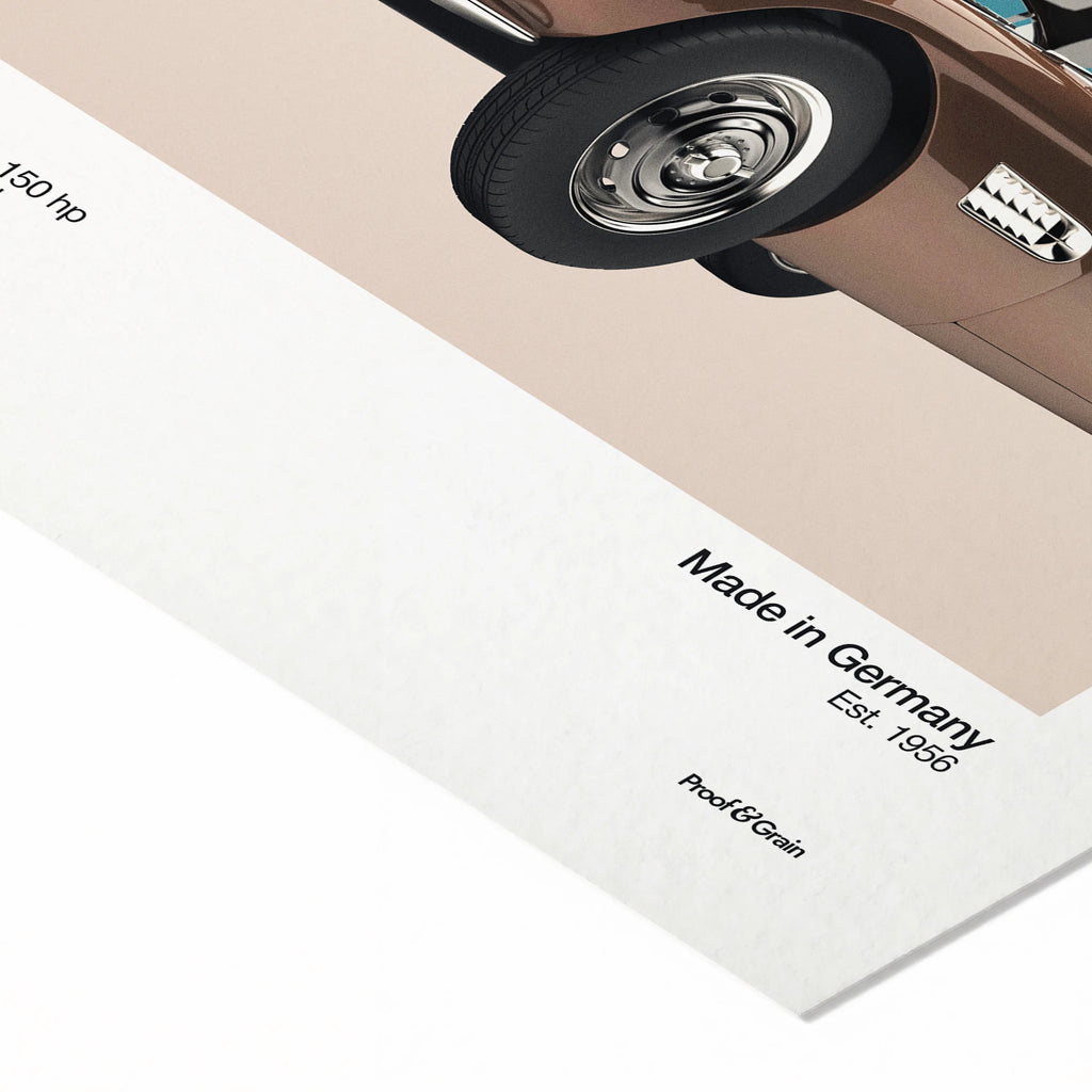 Close-up of a car wheel with 'Made in Germany' text on a white background