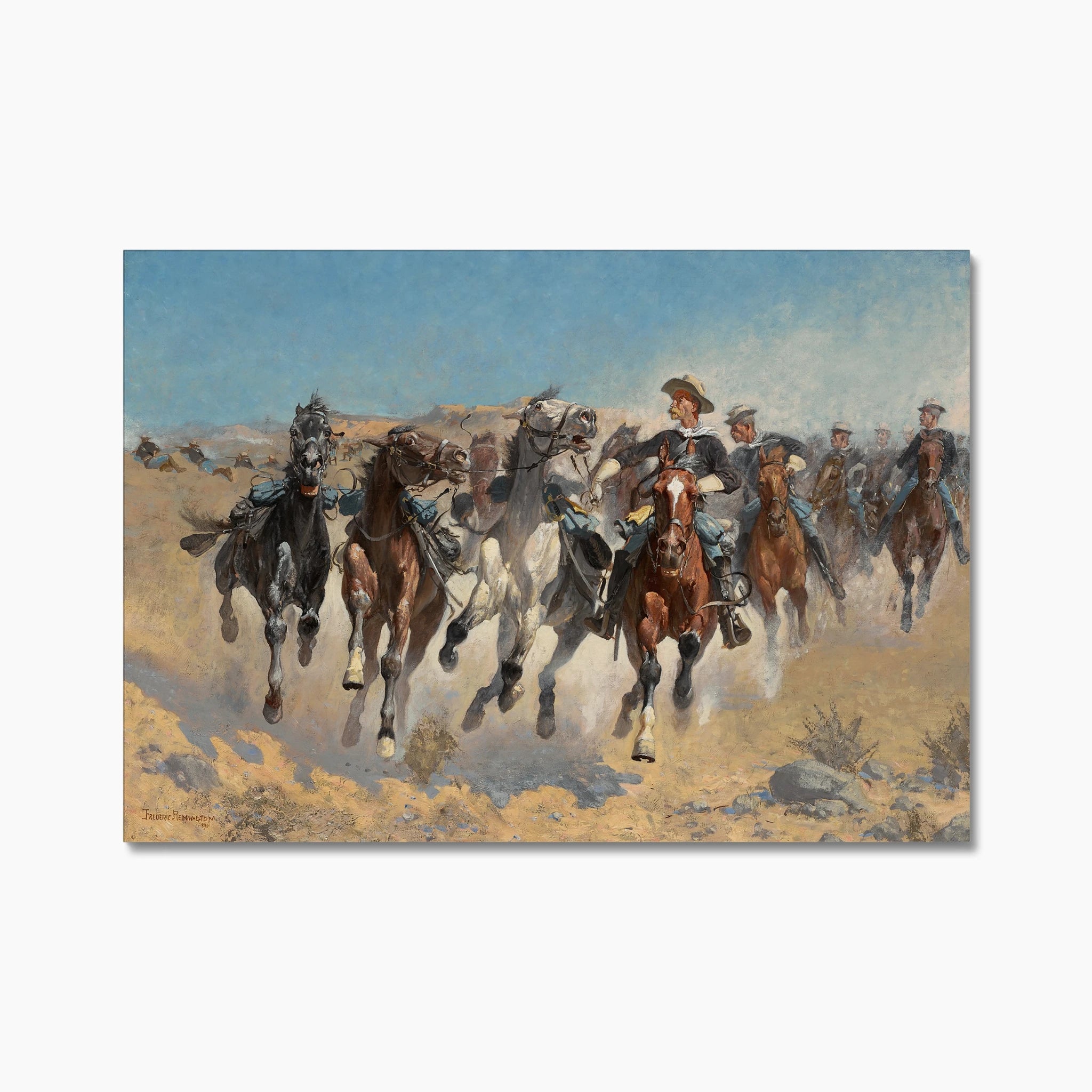 Dismounted, the Fourth Troopers Moving the Led Horses (1890)