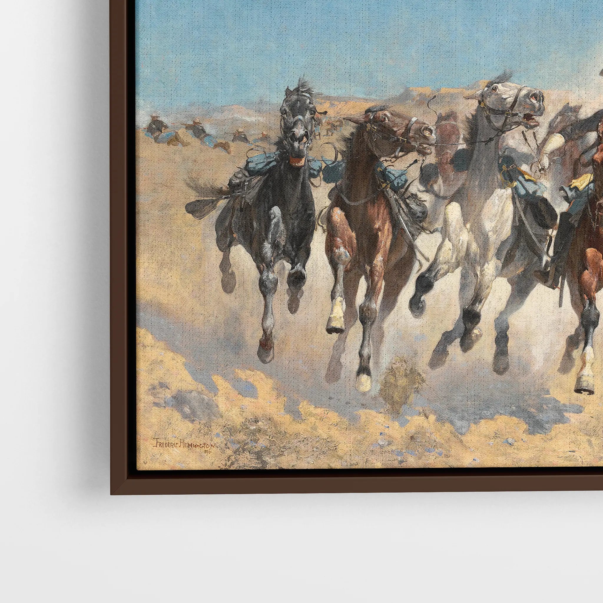 Dismounted, the Fourth Troopers Moving the Led Horses (1890)