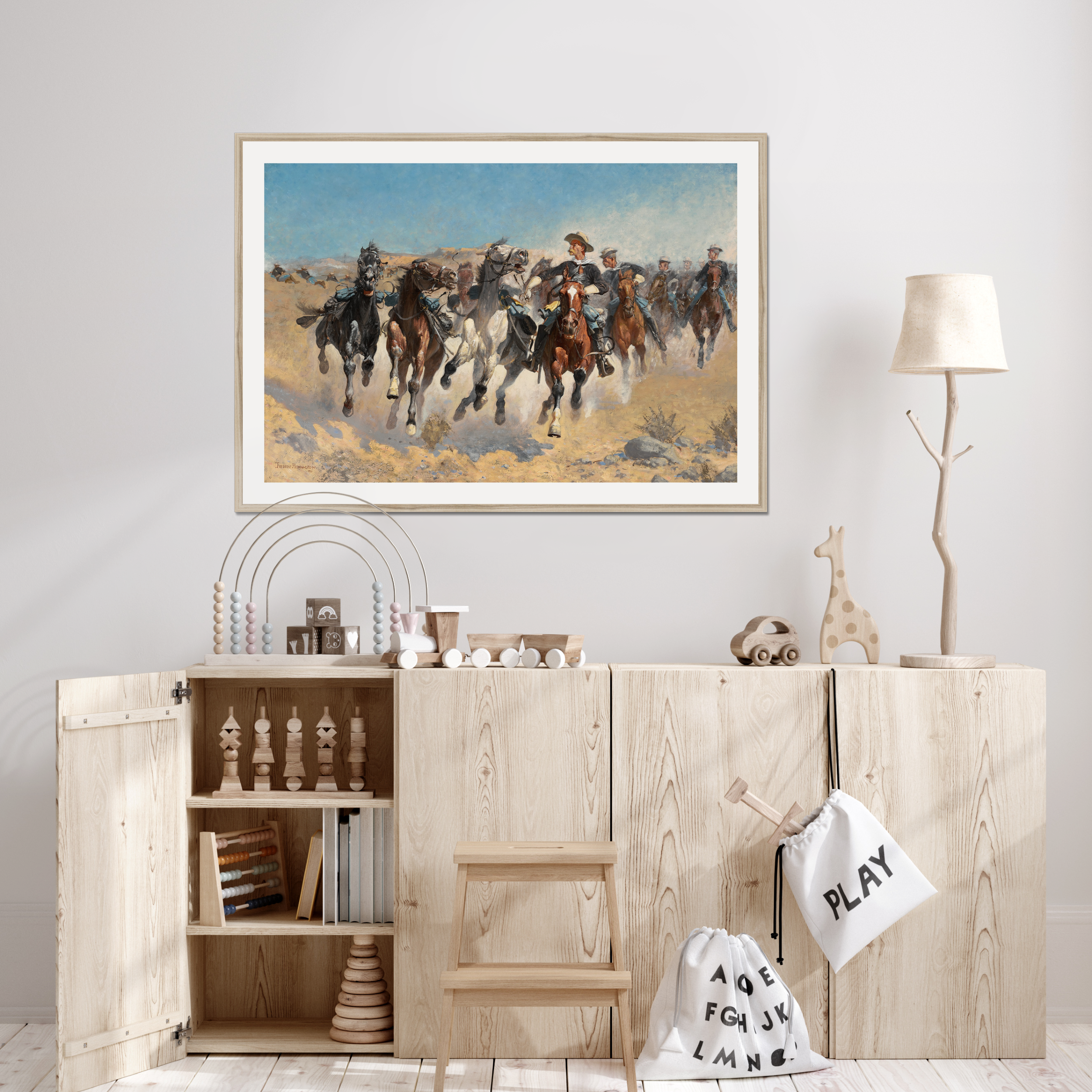 Dismounted, the Fourth Troopers Moving the Led Horses (1890)