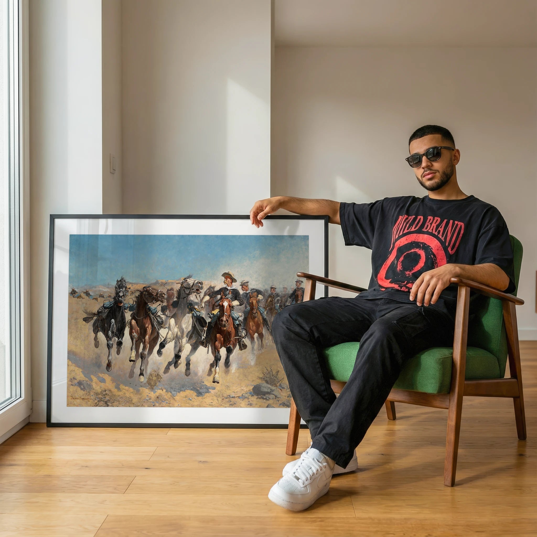 Dismounted, the Fourth Troopers Moving the Led Horses (1890)