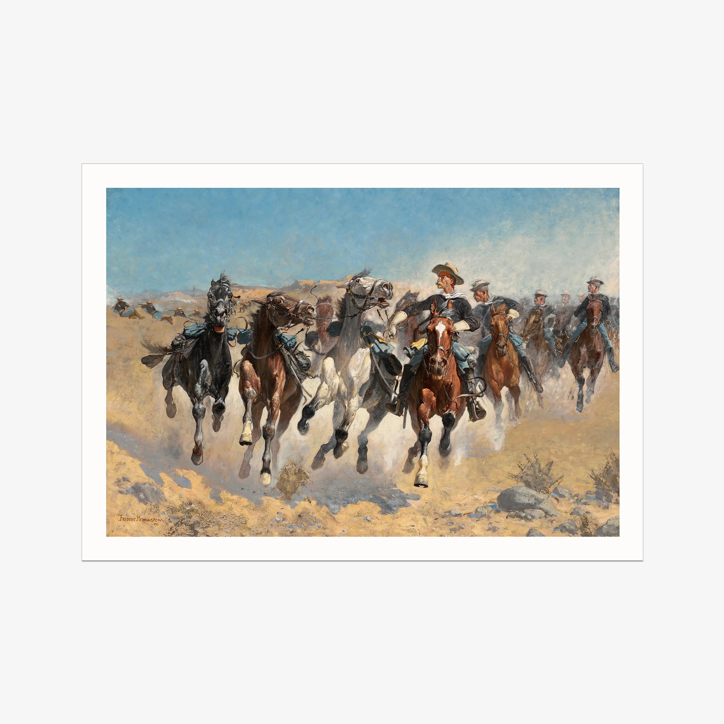 Dismounted, the Fourth Troopers Moving the Led Horses (1890)