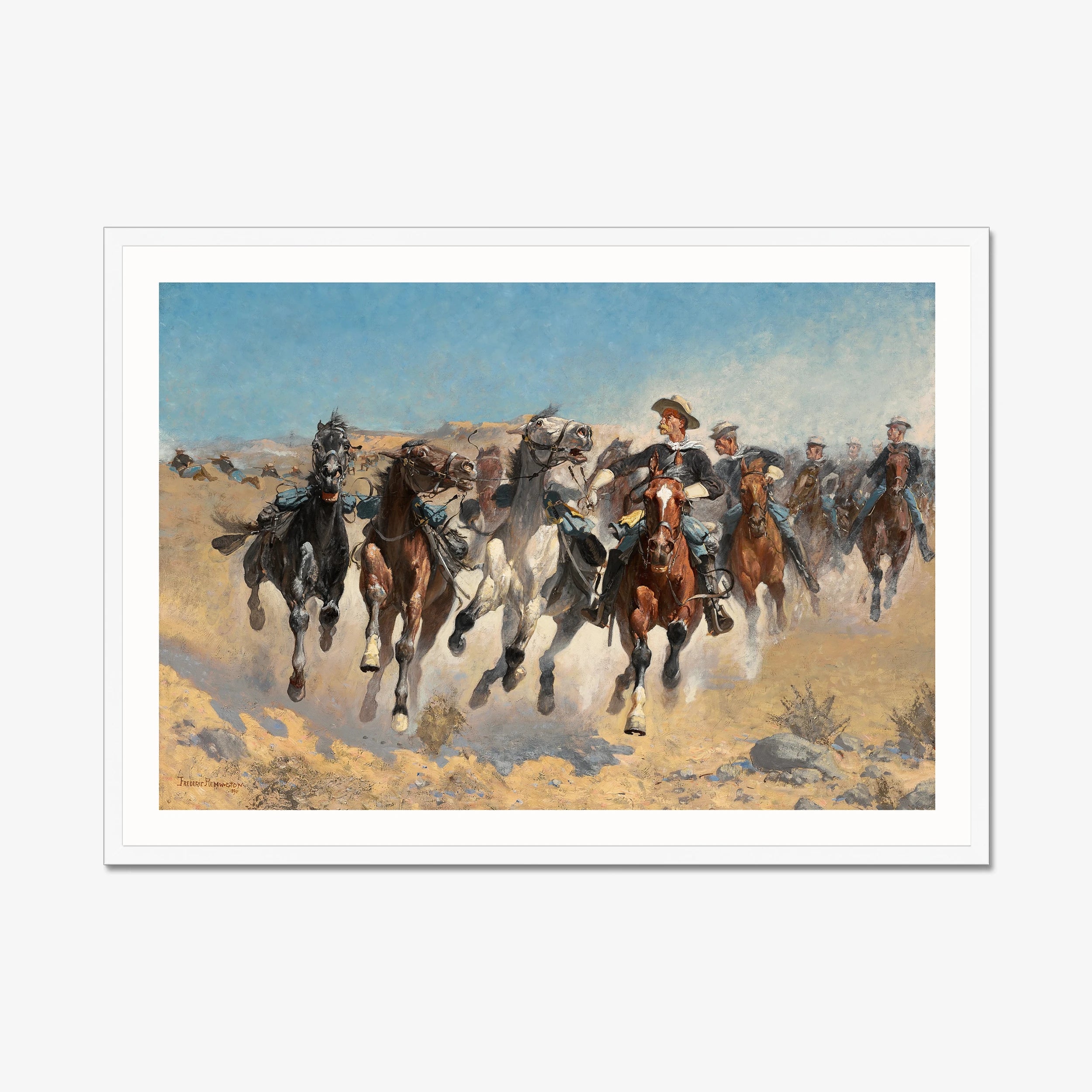 Dismounted, the Fourth Troopers Moving the Led Horses (1890)