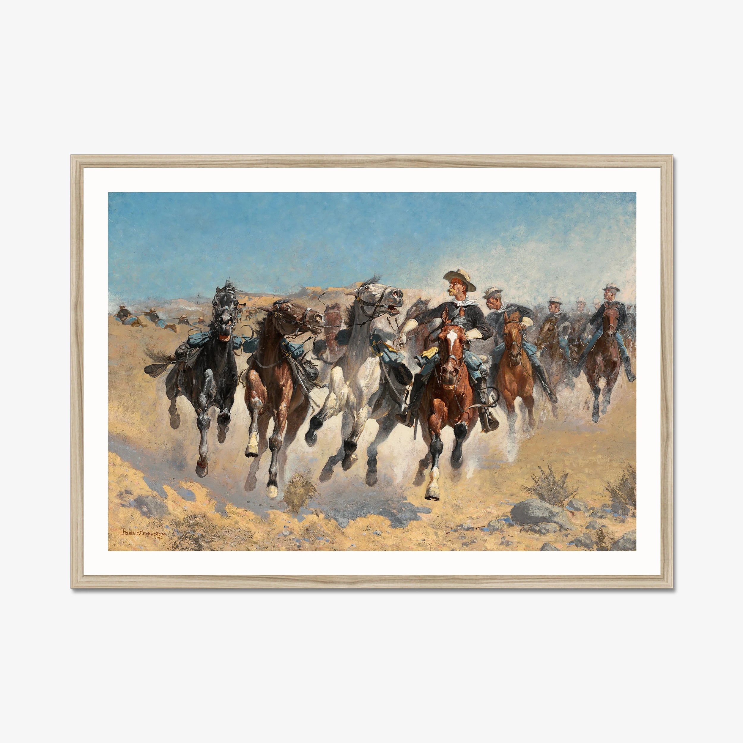Dismounted, the Fourth Troopers Moving the Led Horses (1890)