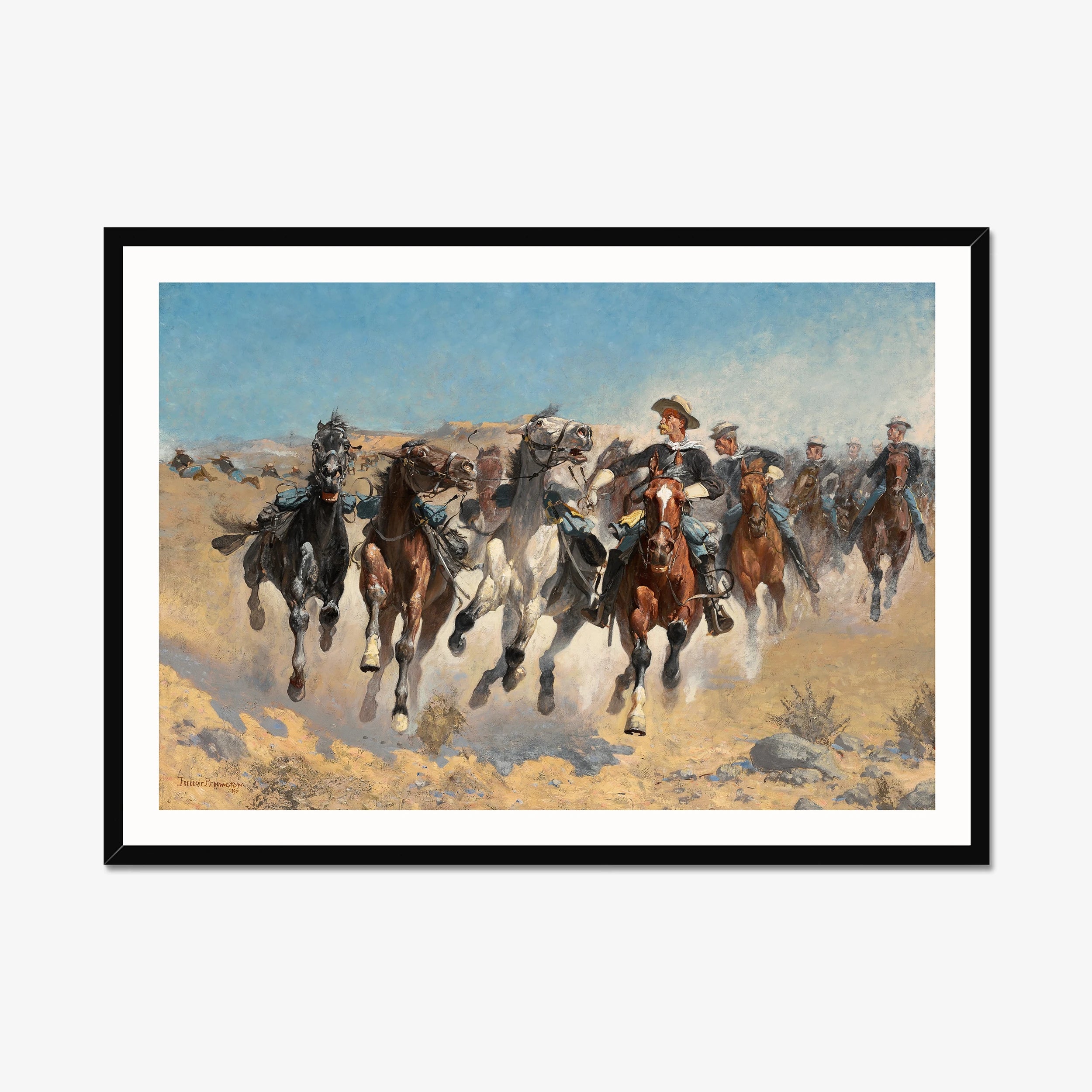 Dismounted, the Fourth Troopers Moving the Led Horses (1890)