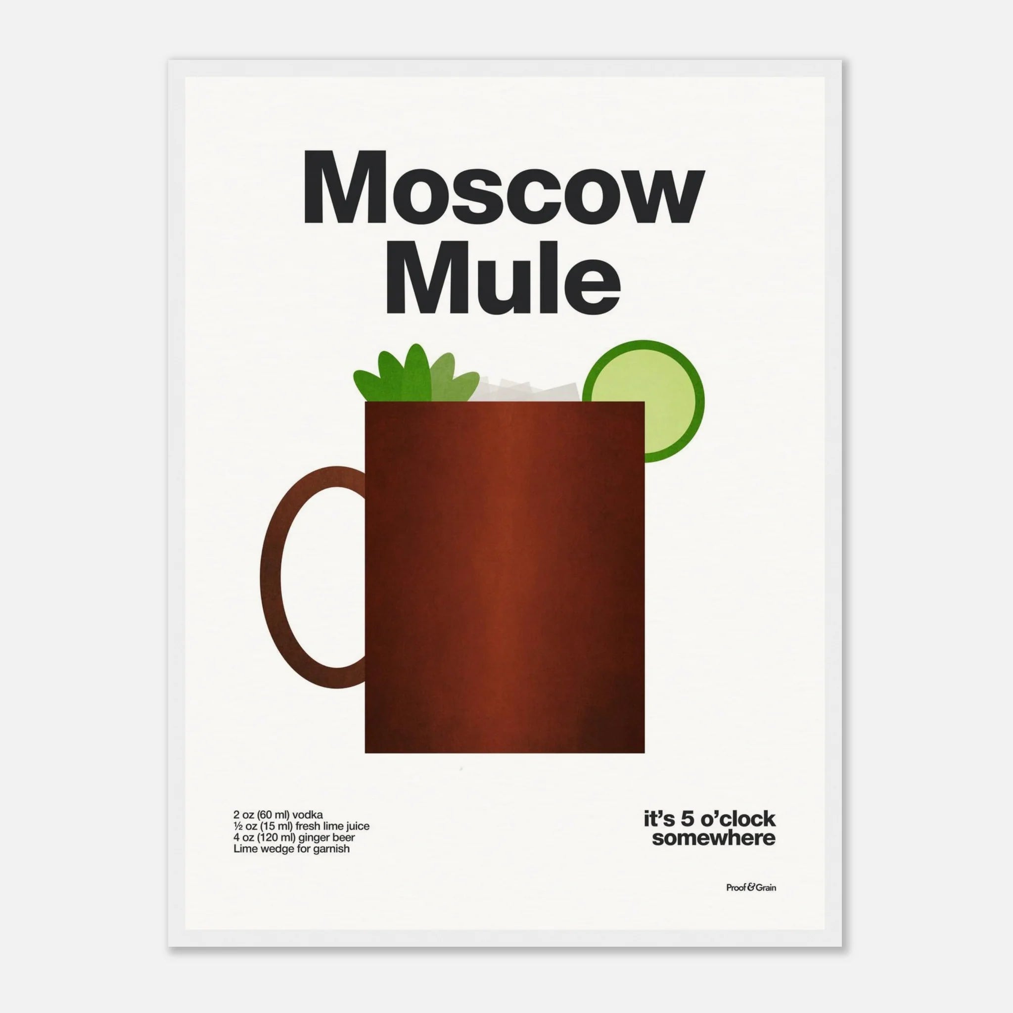 Moscow Mule Recipe Poster