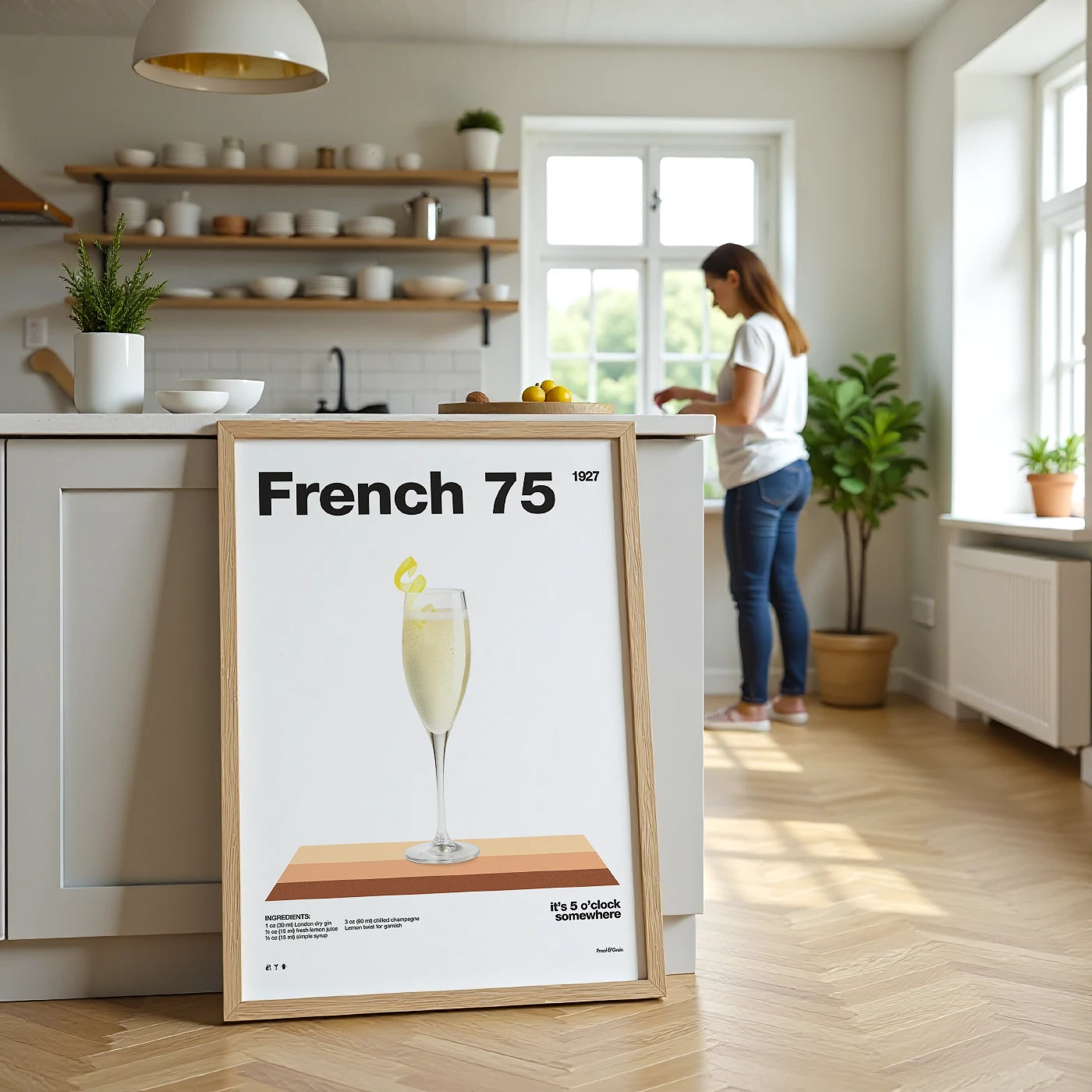 French 75 Recipe Poster