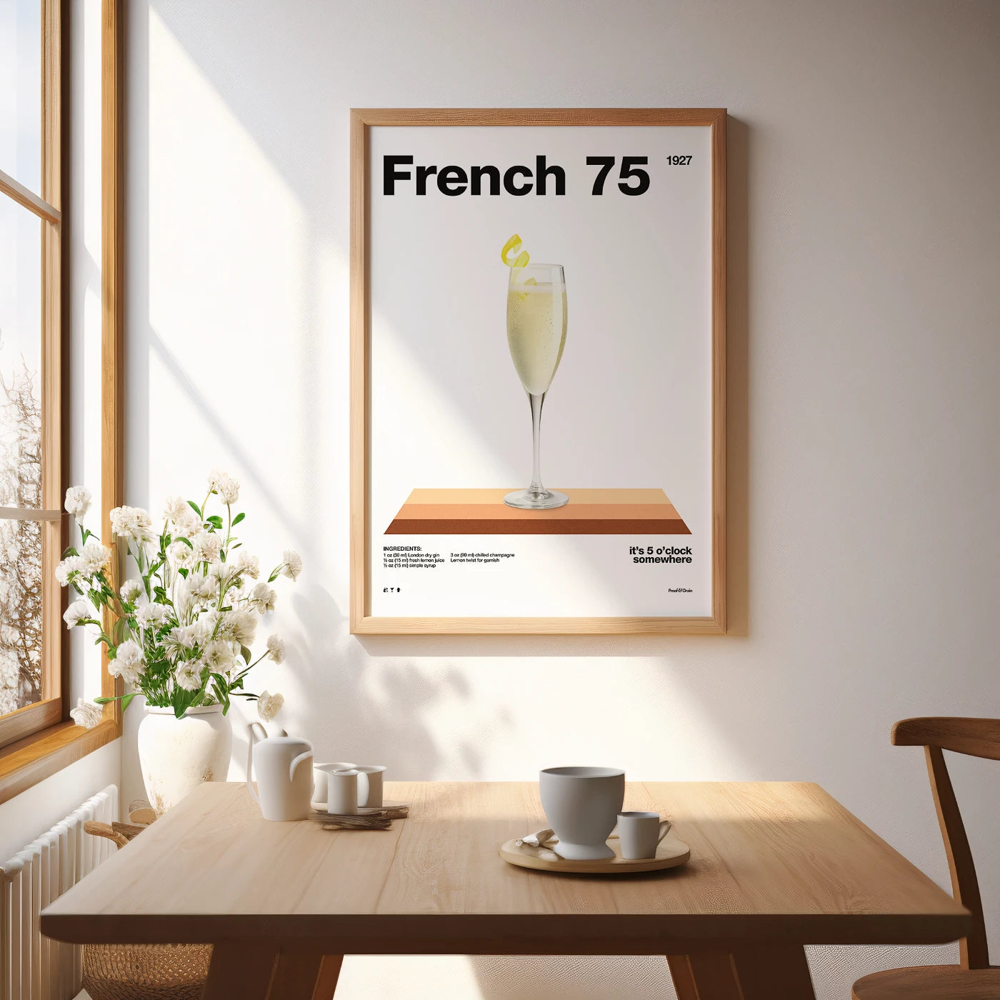 French 75 Recipe Poster