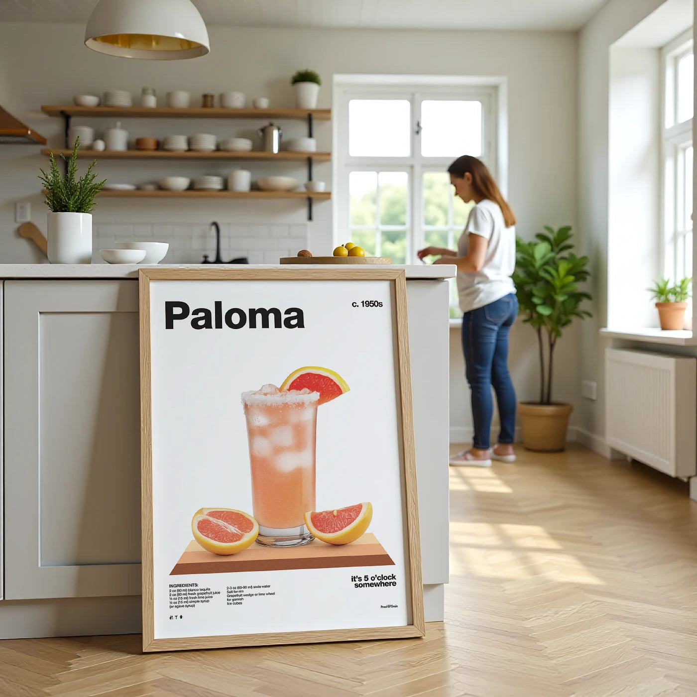 Paloma Cocktail Recipe Poster