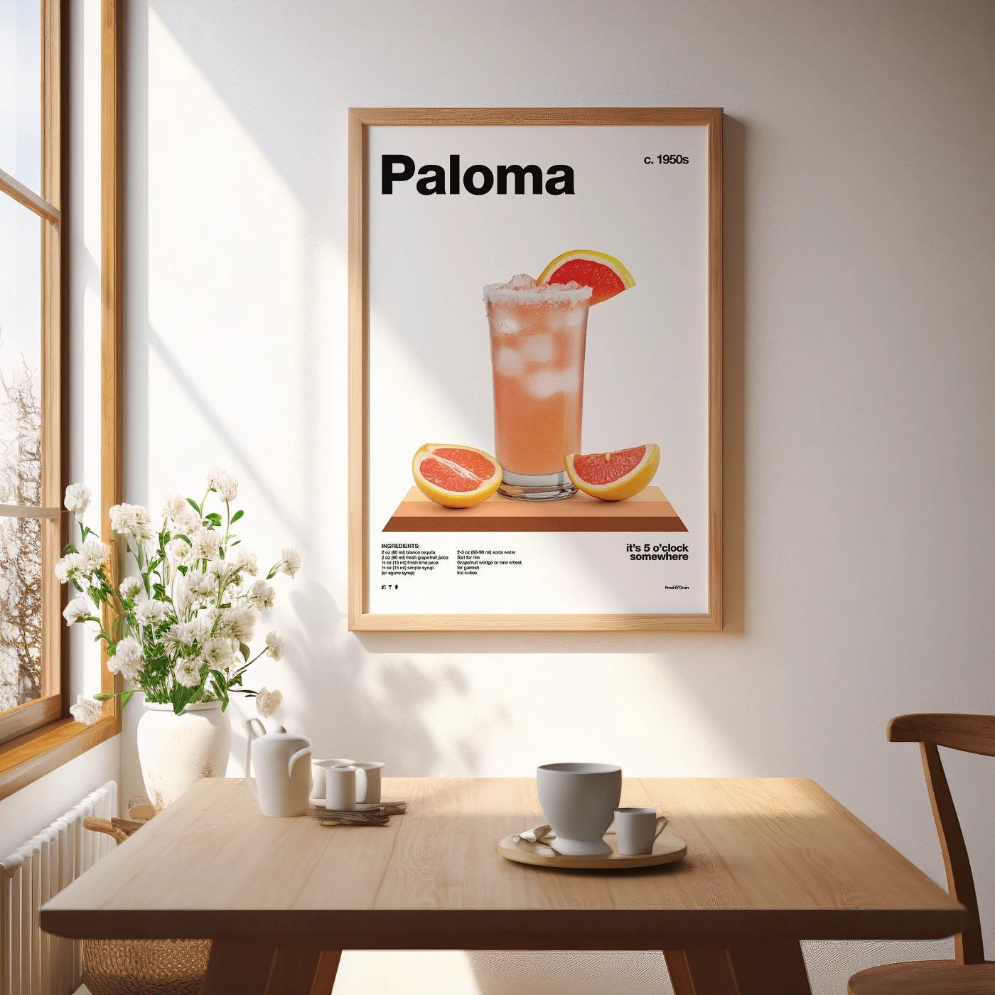 Paloma Cocktail Recipe Poster