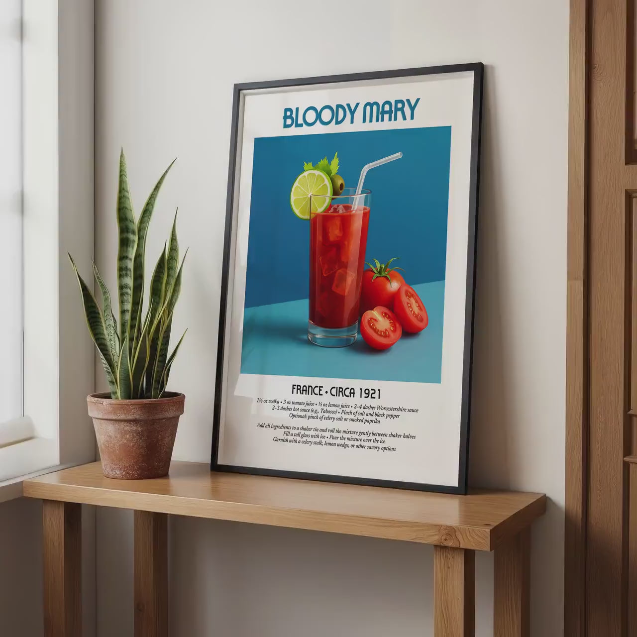 Framed Wall Art Video Mockup: Minimal Living Room