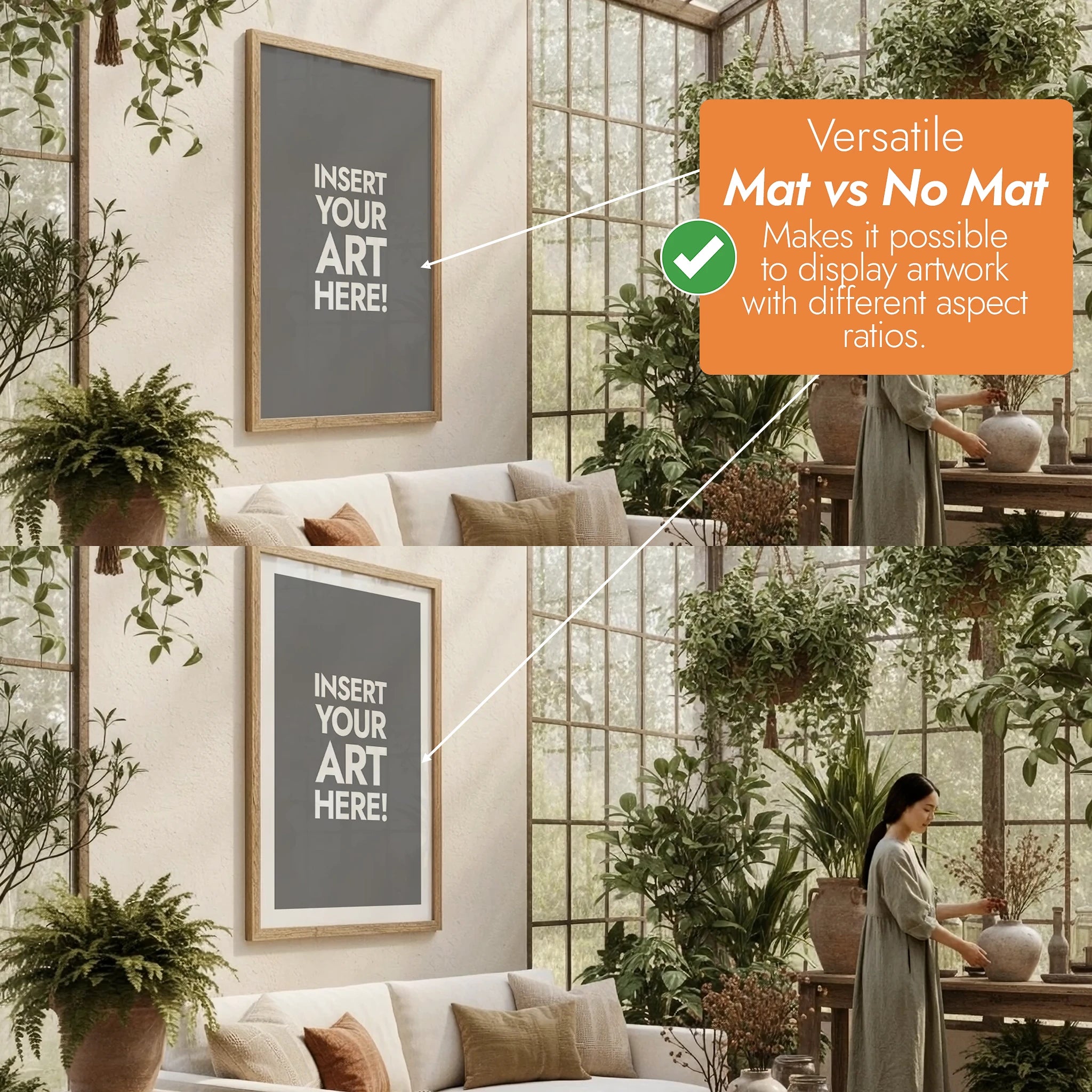 Rustic Greenhouse Wall Art Video Mockup Bundle (set of 5)