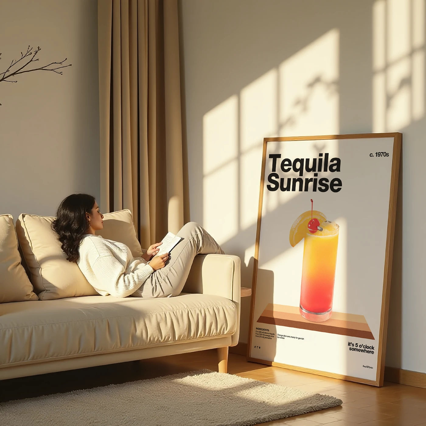 Tequila Sunrise Recipe Poster