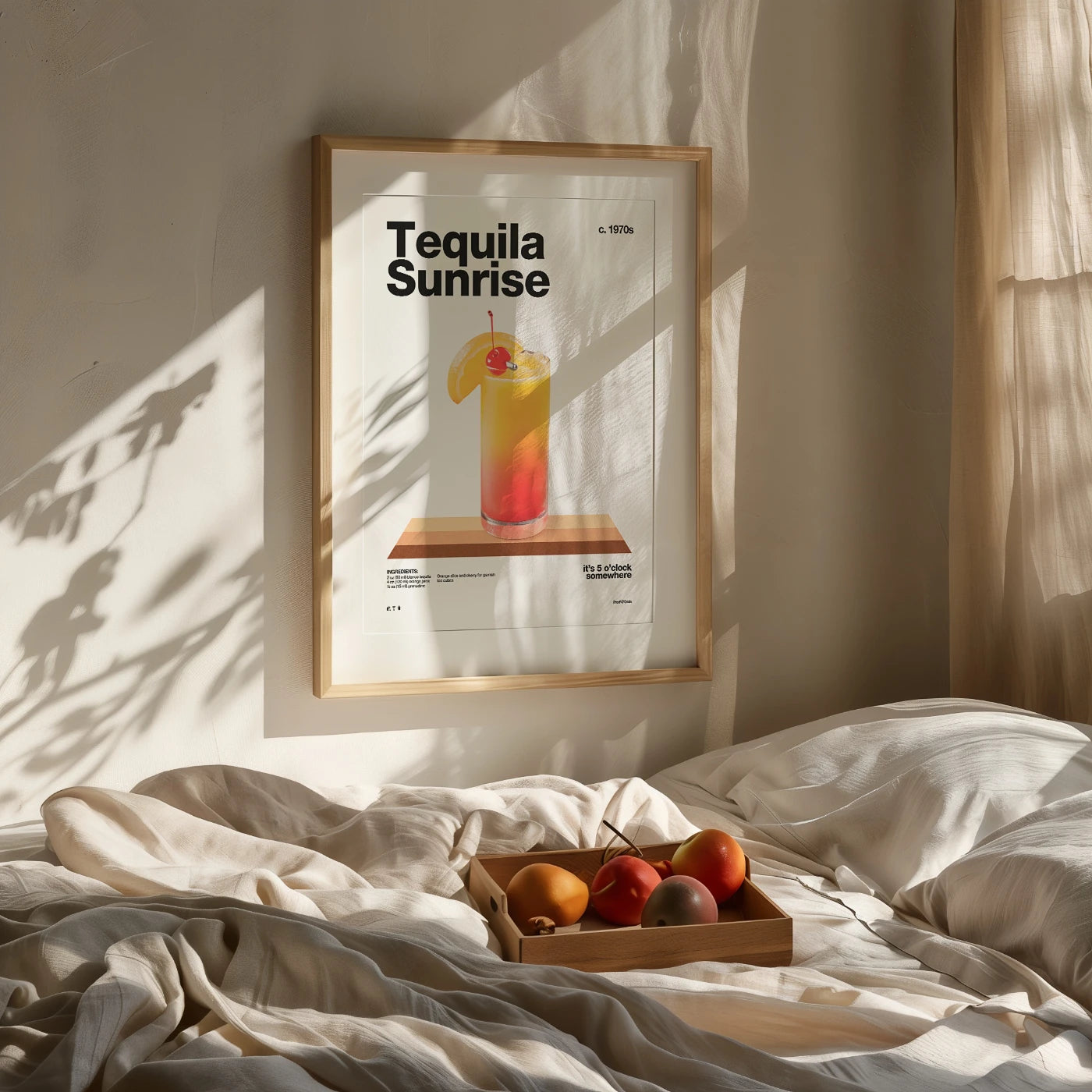 Tequila Sunrise Recipe Poster
