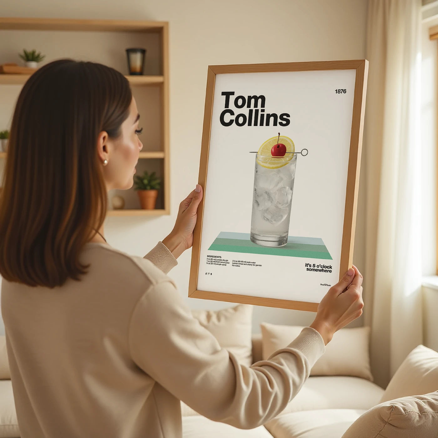 Tom Collins Recipe Poster