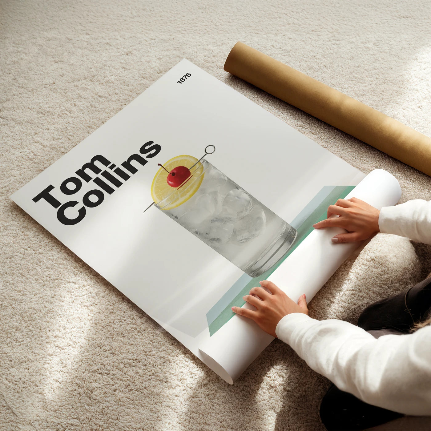 Tom Collins Recipe Poster