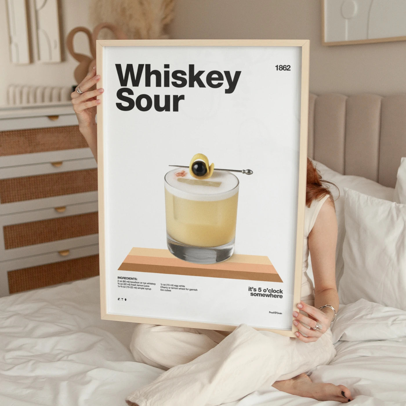 Whiskey Sour Recipe Poster