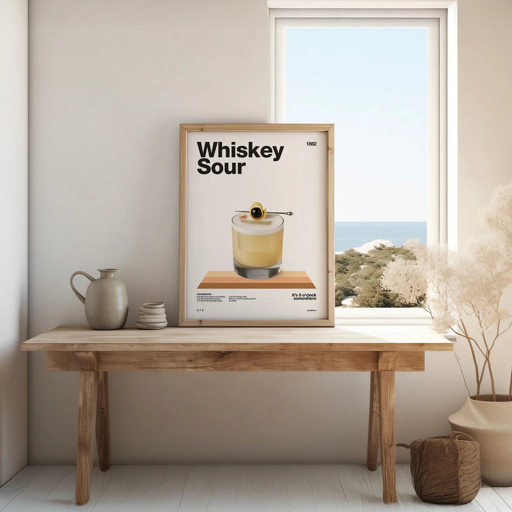 Whiskey Sour Recipe Poster
