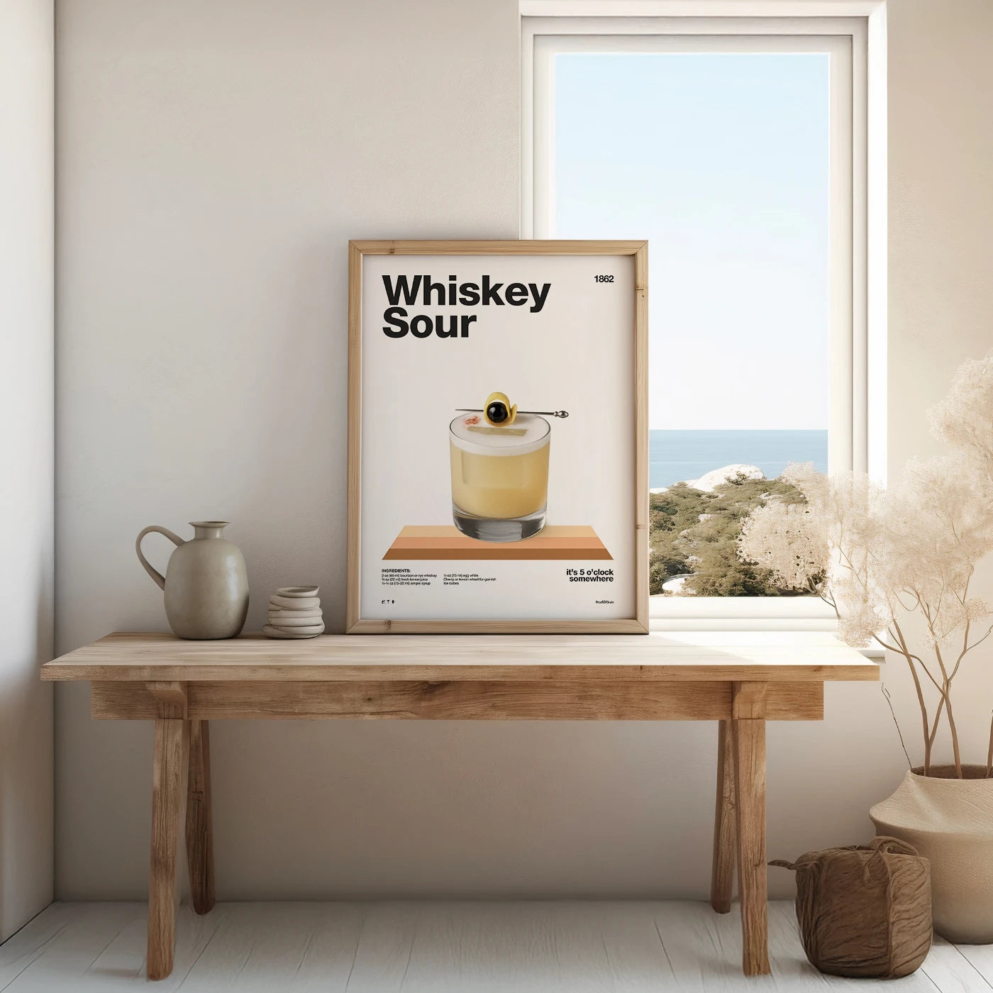 Whiskey Sour Recipe Poster